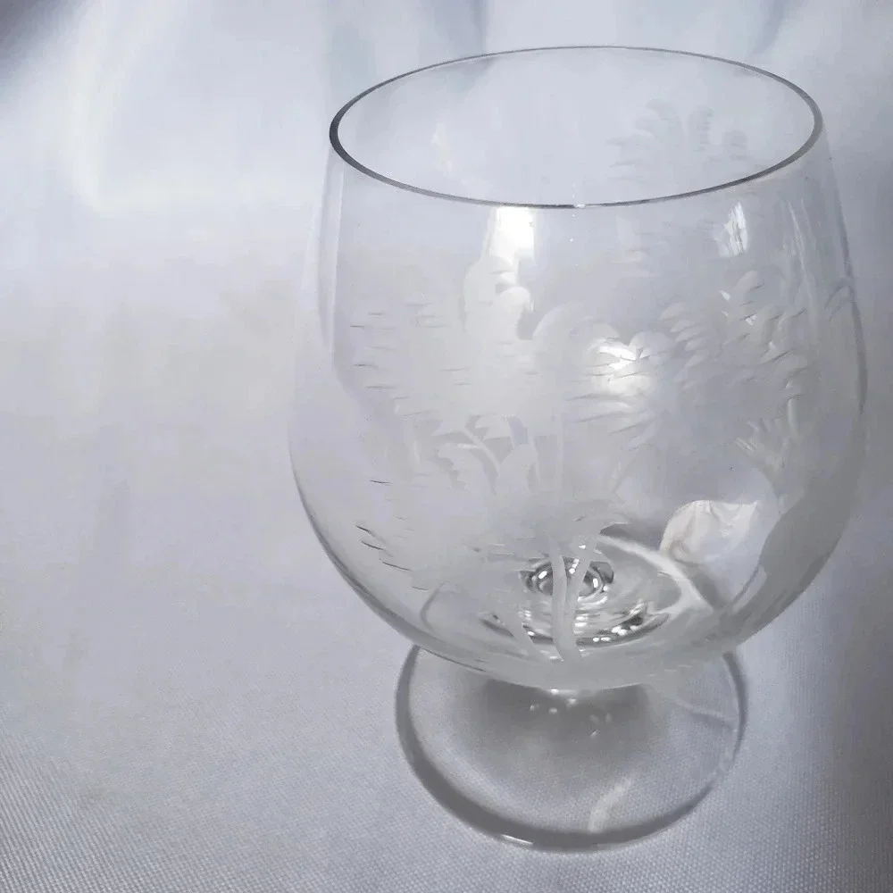 Set of 2 crystal brandy snifter glasses